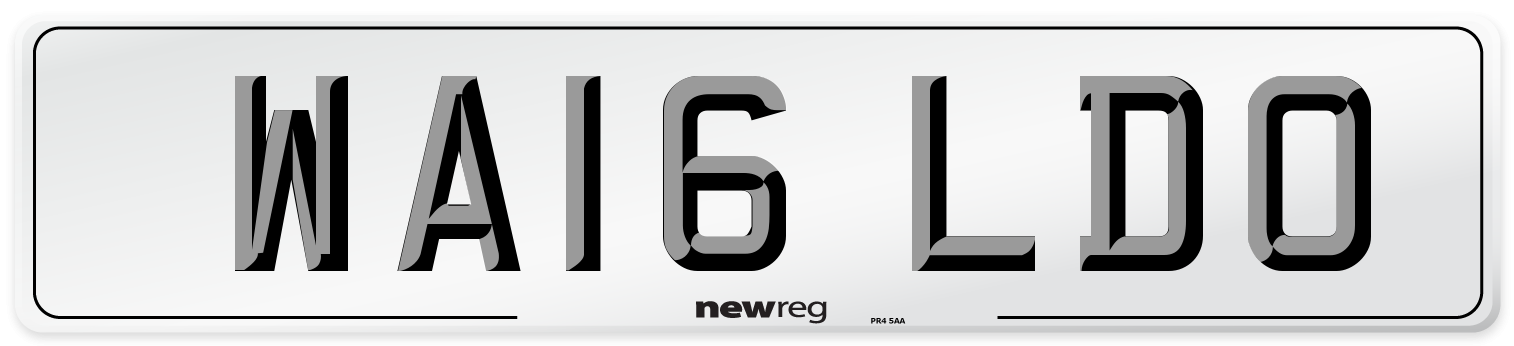 WA16 LDO Number Plate from New Reg